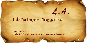 Lőwinger Angyalka névjegykártya